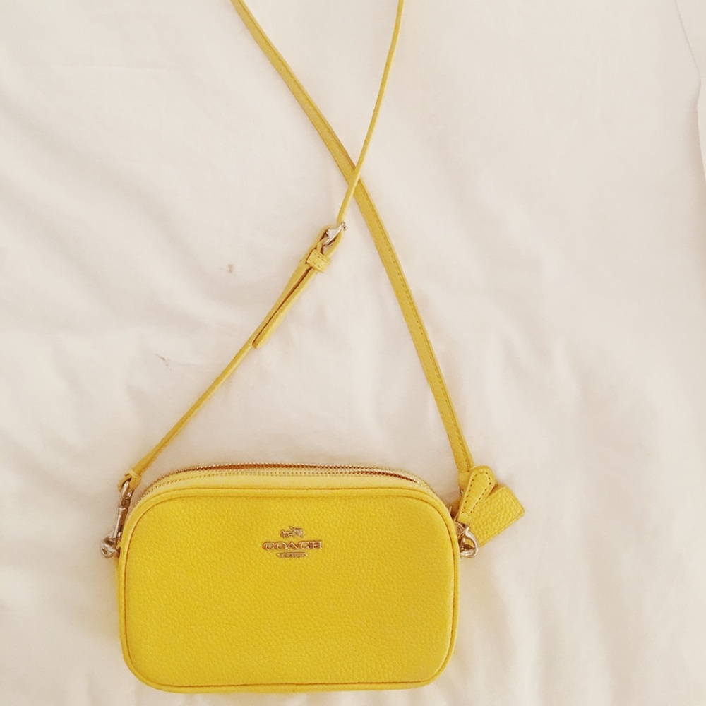 Authentic coach mini yellow crossbody bag